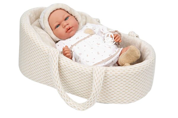 60803 ELEGANCE 40 CM ANDIE BEIGE C/CAPAZO C/MECANISMO LLORO TRY ME