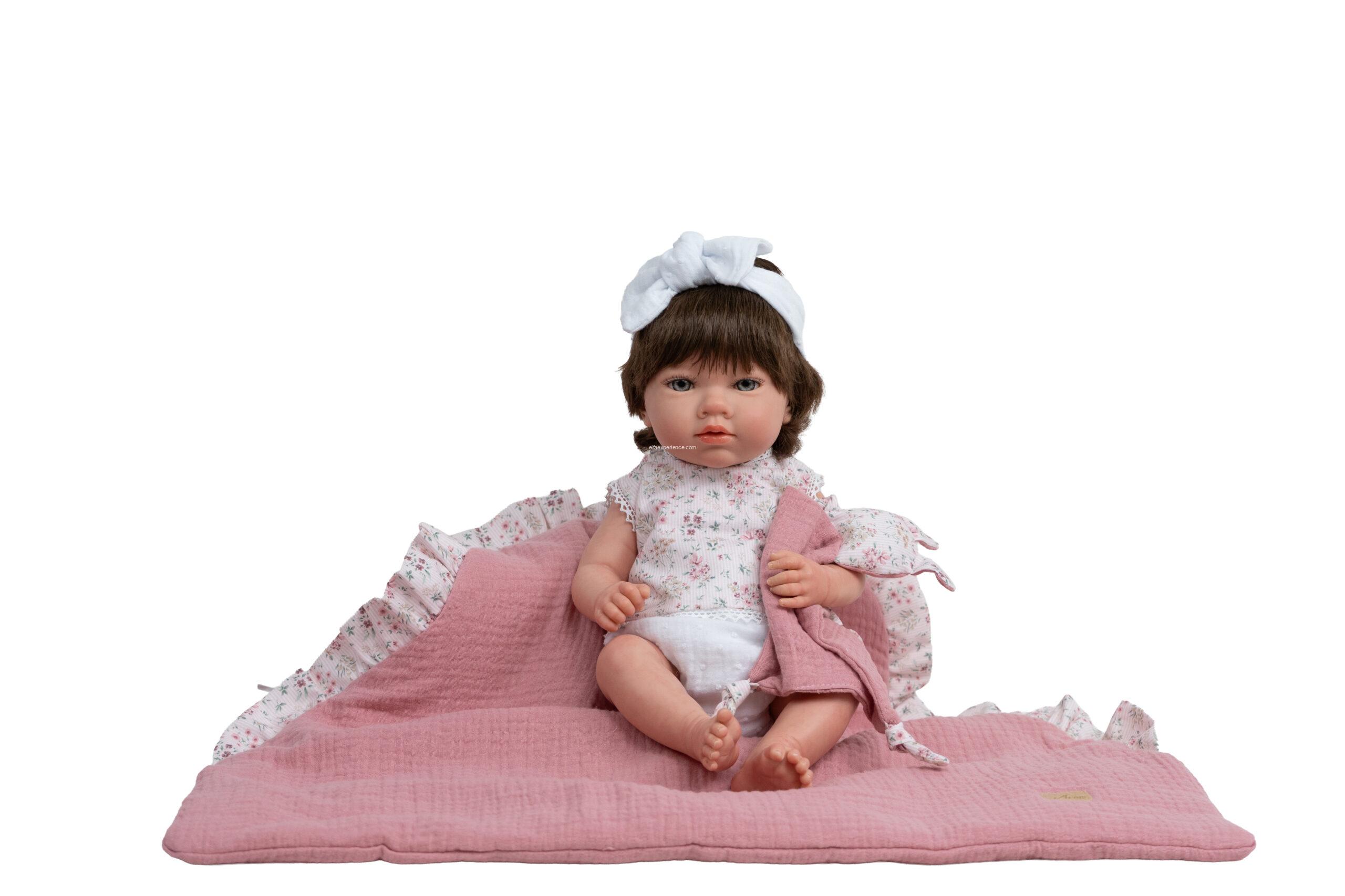 98213 REBORN ARIAS 38 CM ALBA ROSA C/MANTA Y DOUDOU (Cuerpo Vinyl, sexo niña) - Imagen 5
