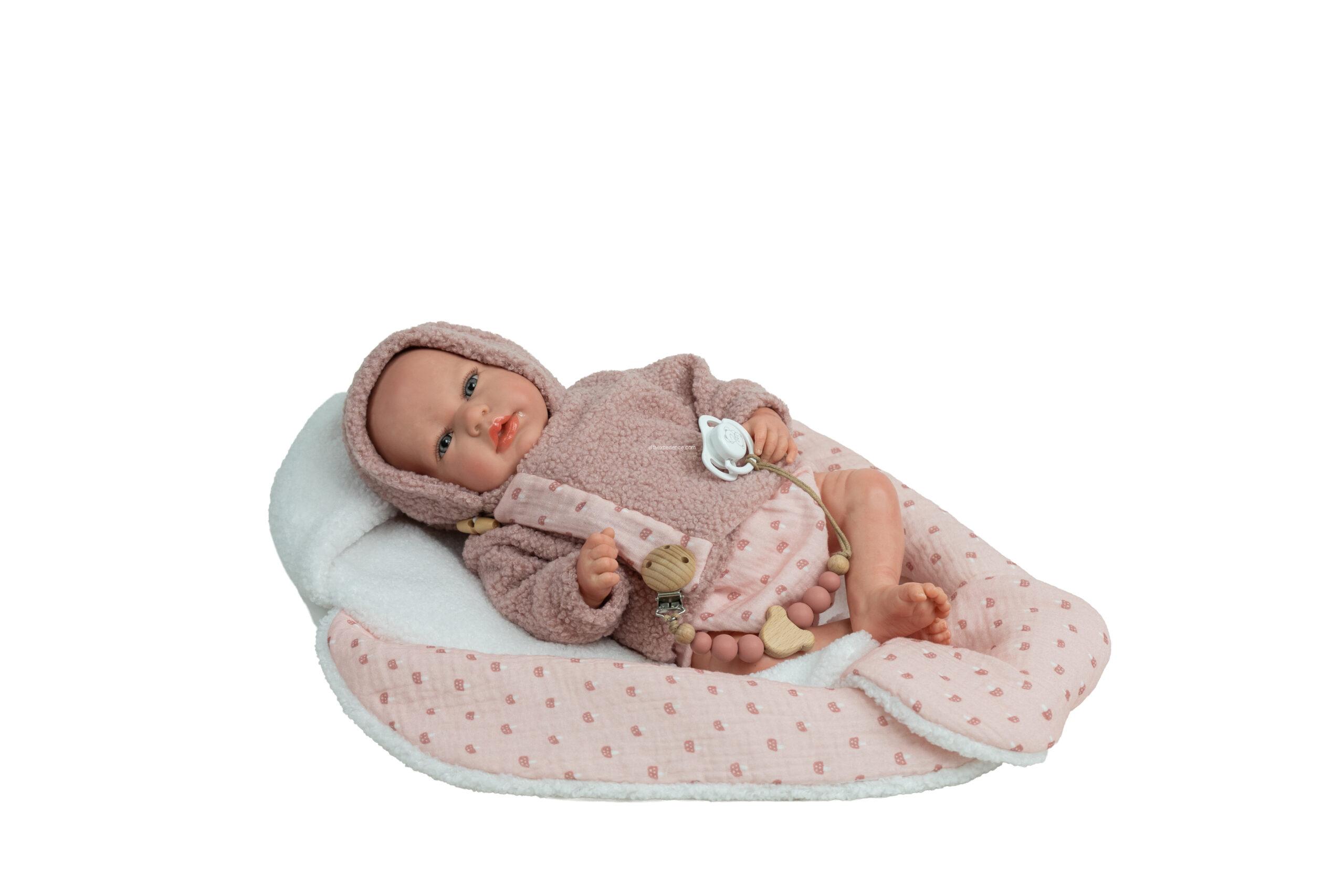 98214 REBORN ARIAS 40 CM LUNA ROSA C/MANTA NIDO