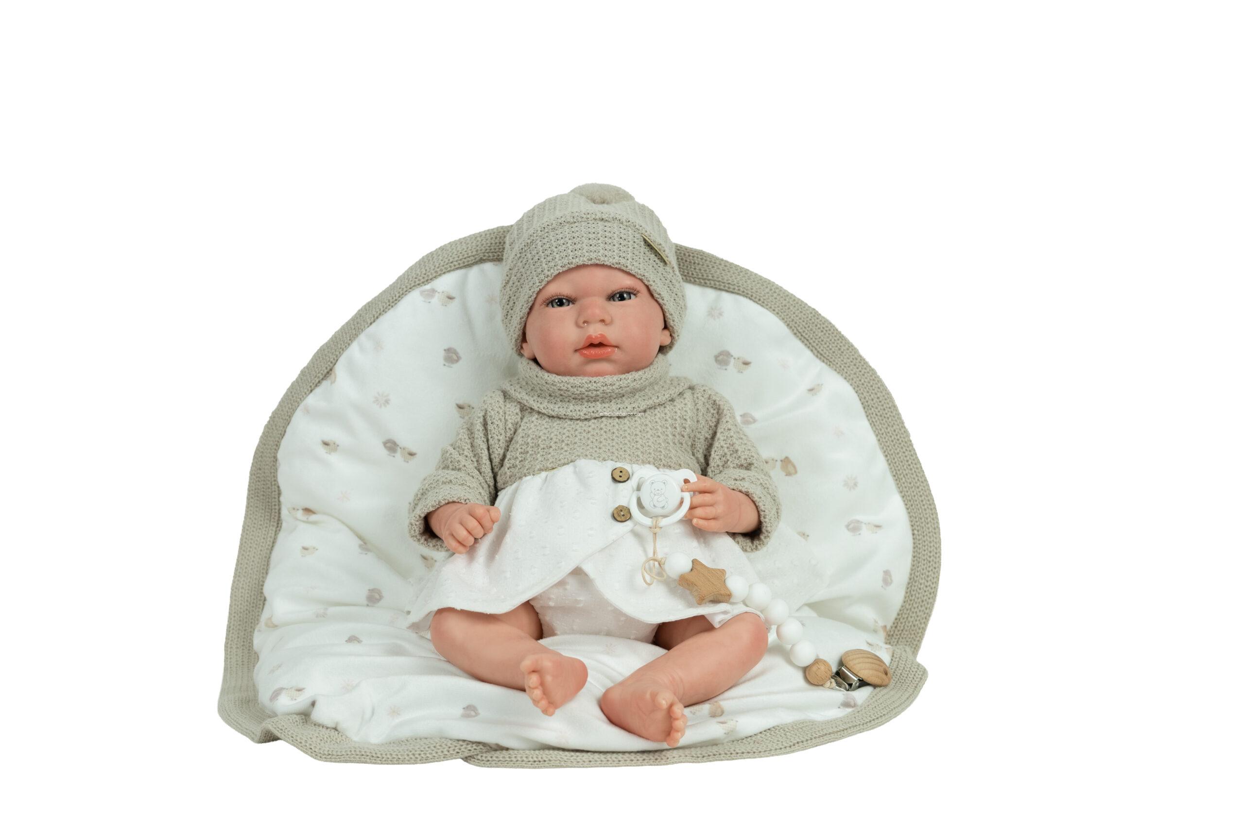 98216 REBORN ARIAS 40 CM NOA BEIGE C/MANTA DE INVIERNO - Imagen 7
