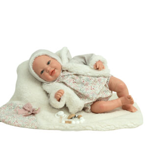 98220 REBORN ARIAS 45 CM LEIA ROSA C/MANTA