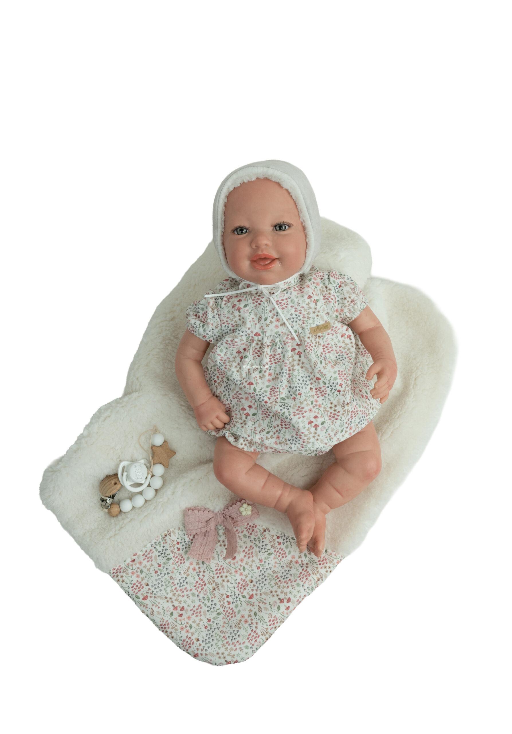 98220 REBORN ARIAS 45 CM LEIA ROSA C/MANTA - Imagen 5