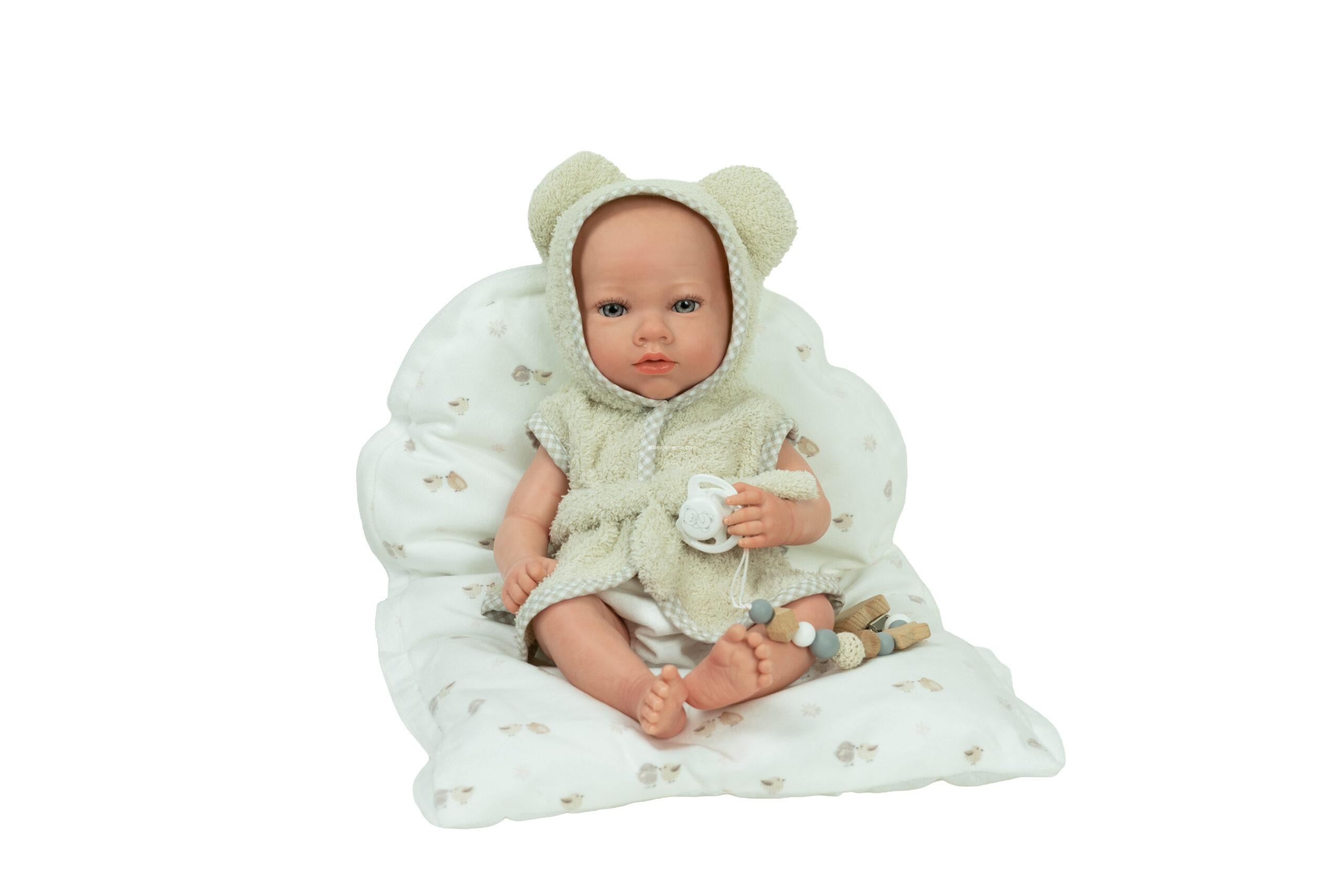 98224 REBORN ARIAS 38 CM MAX BEIGE C/COJIN (Cuerpo Vinyl, sexo niño) - Imagen 2