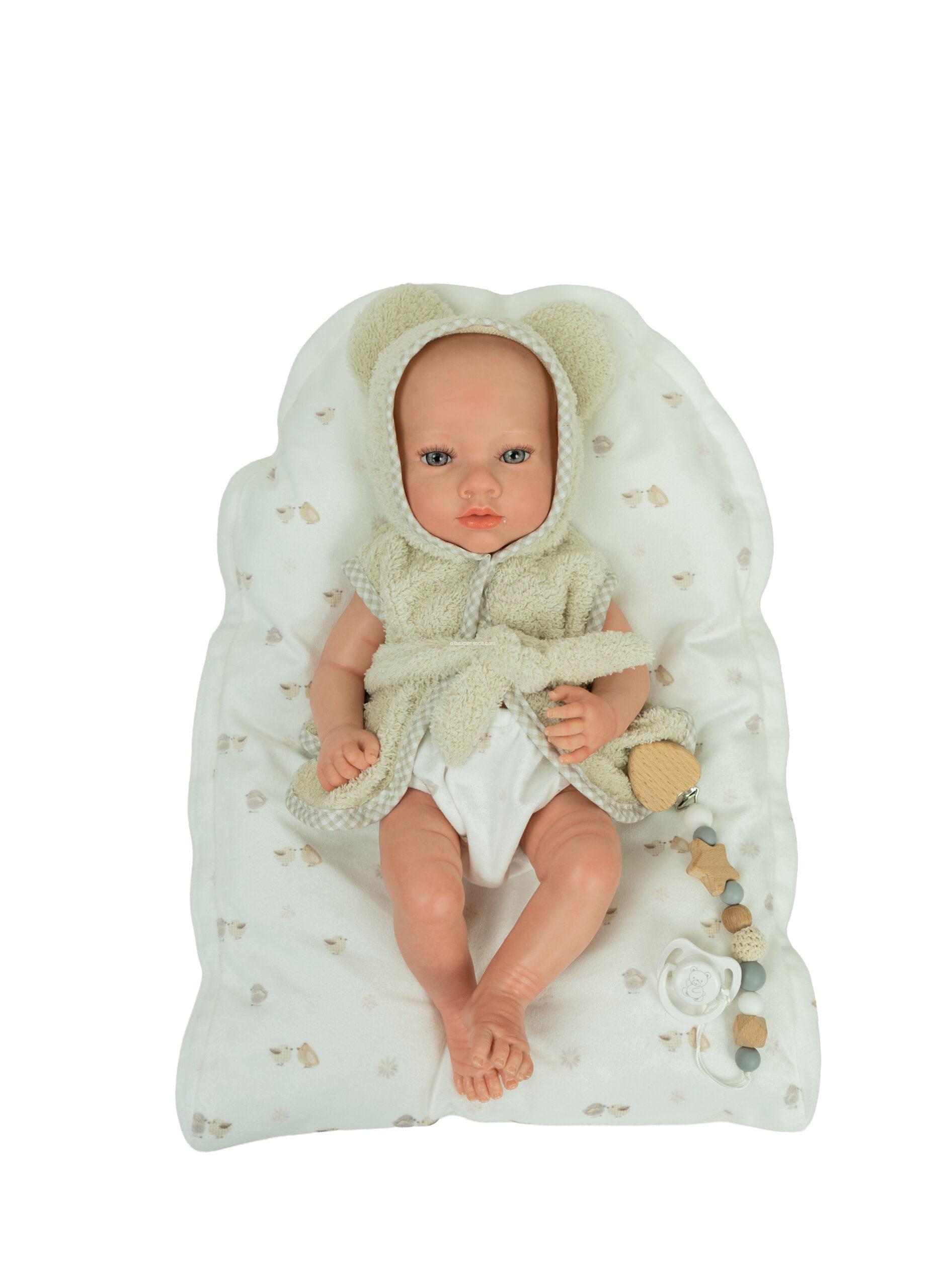 98224 REBORN ARIAS 38 CM MAX BEIGE C/COJIN (Cuerpo Vinyl, sexo niño) - Imagen 3