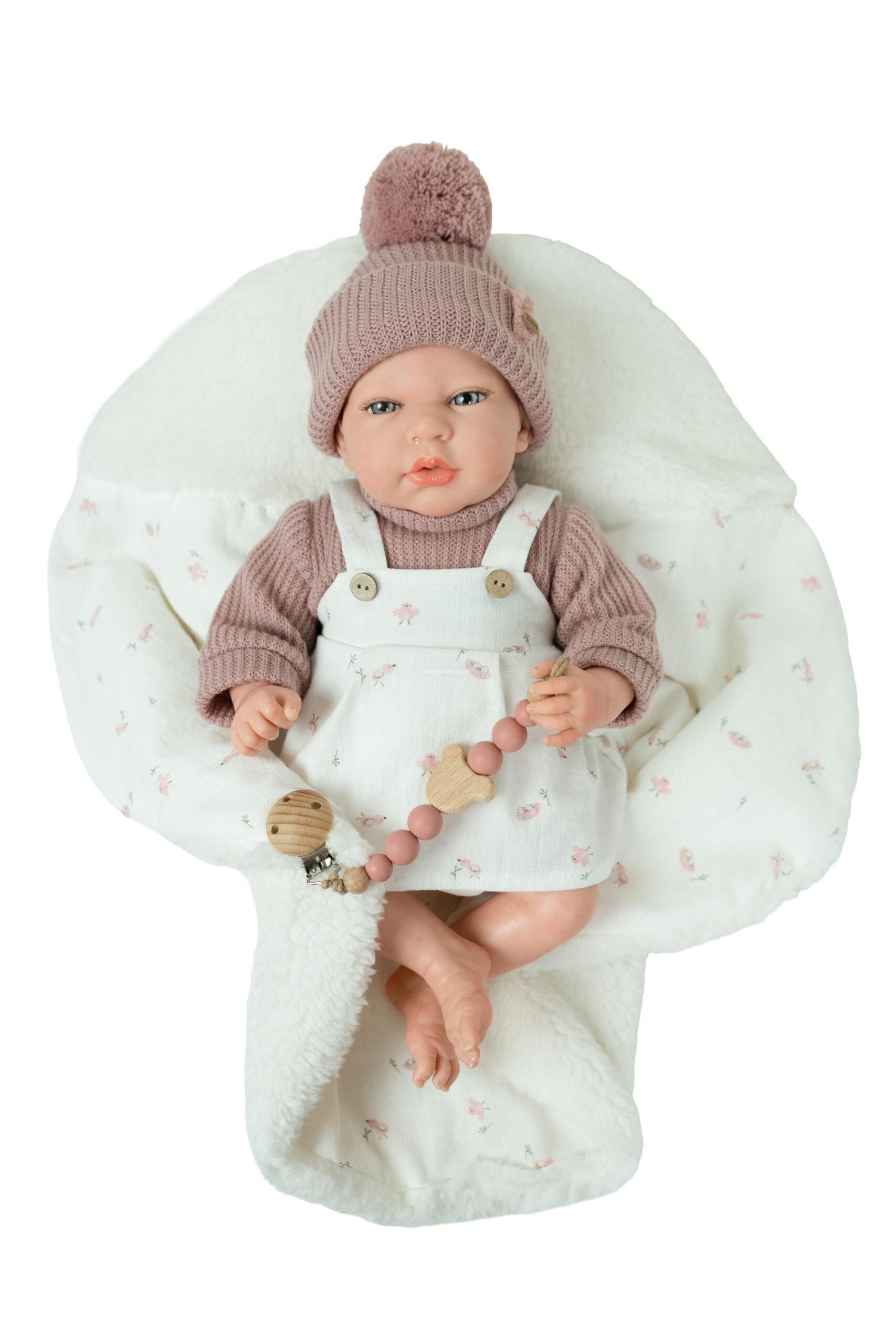 98225 REBORN ARIAS 40 CM YARA ROSA C/MANTA - Imagen 4