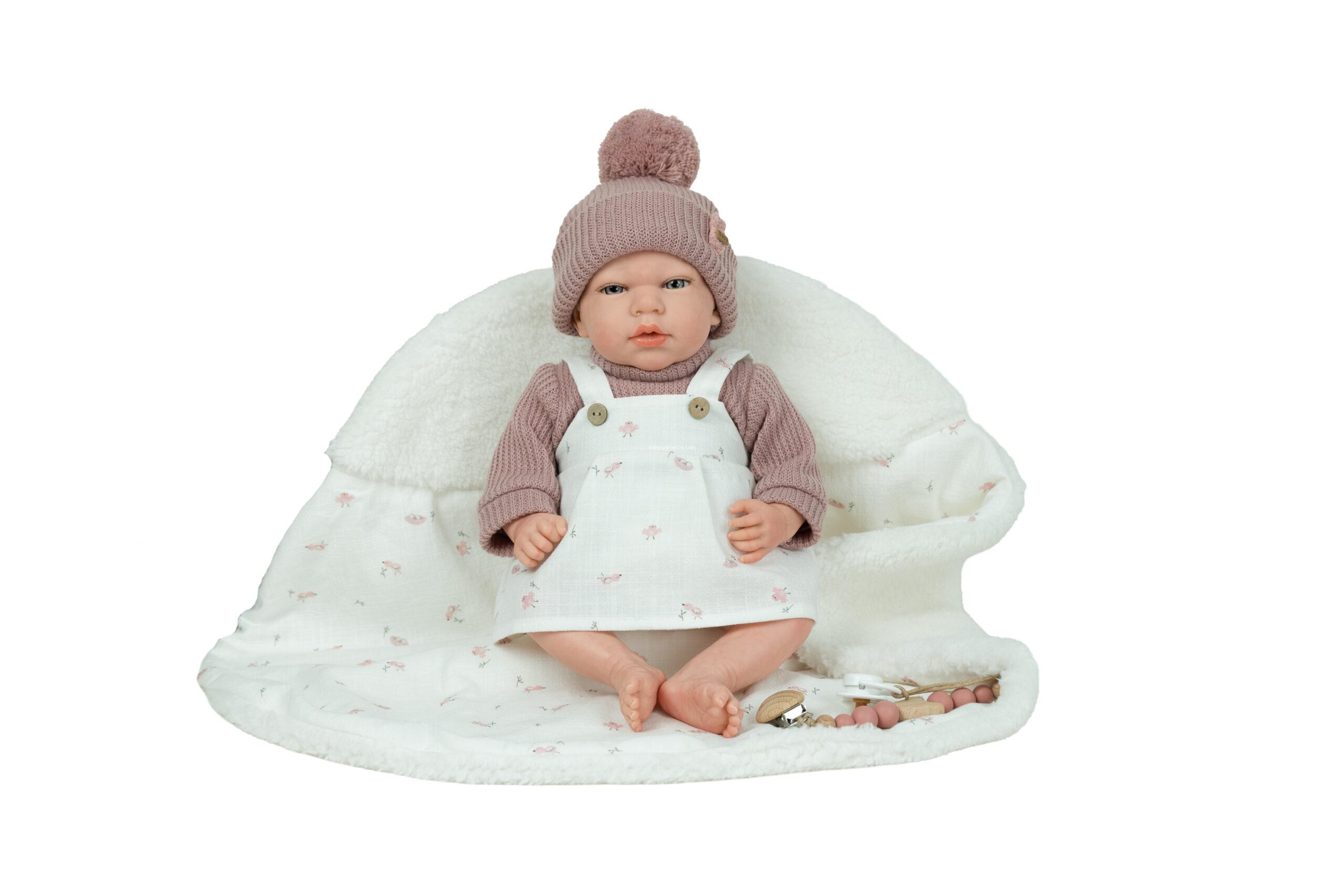 98225 REBORN ARIAS 40 CM YARA ROSA C/MANTA - Imagen 6