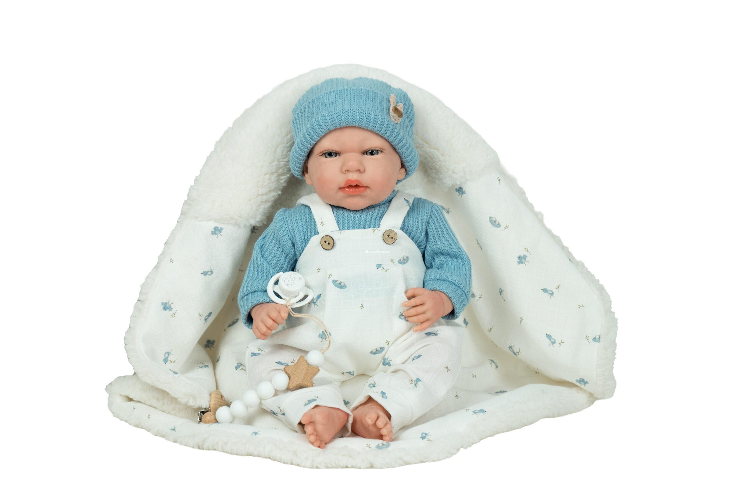 98226 REBORN ARIAS 40 CM CAIRO AZUL C/MANTA - Imagen 6