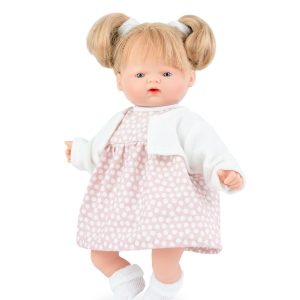 120 SUEÑECITOS BOUTIQUE Rubia vestido lunares rosa y blanco