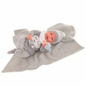 Bebe Sweet Reborn Pipo Toquilla Gris – Ref. 80114