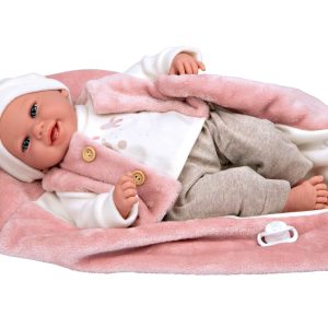 60809 ELEGANCE 40 CM COLIN ROSA C/MANTA  (MUÑECO DE PESO)