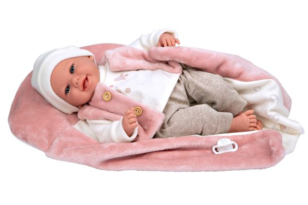 60809 ELEGANCE 40 CM COLIN ROSA C/MANTA  (MUÑECO DE PESO)