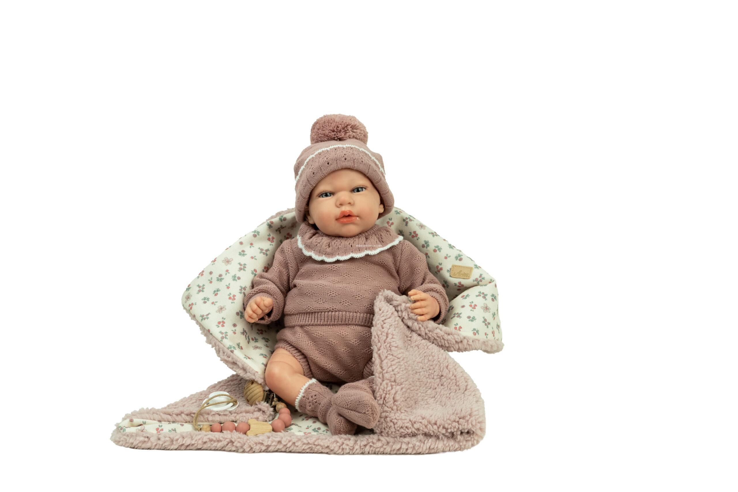98227 REBORN ARIAS 40 CM GRETA ROSA C/MANTA - Imagen 3