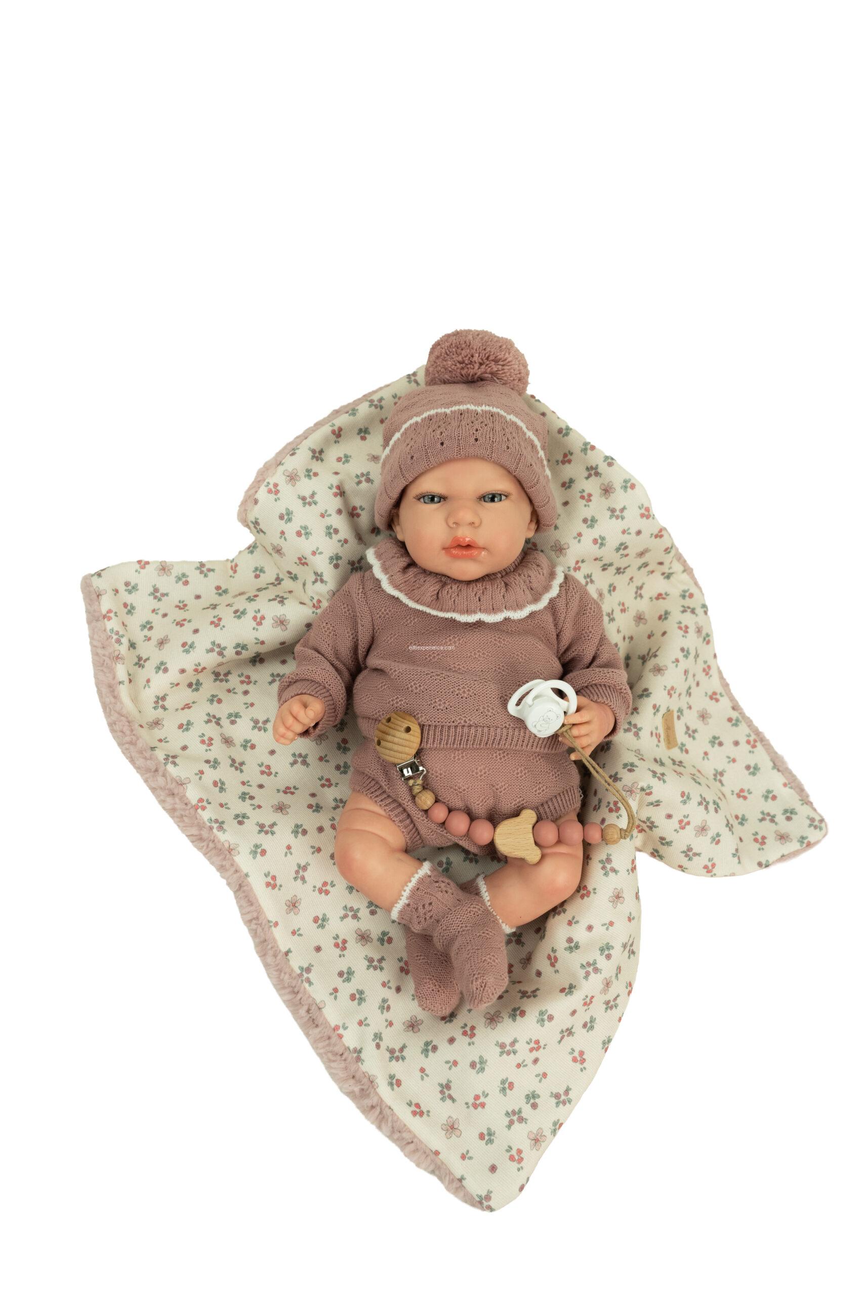 98227 REBORN ARIAS 40 CM GRETA ROSA C/MANTA - Imagen 5