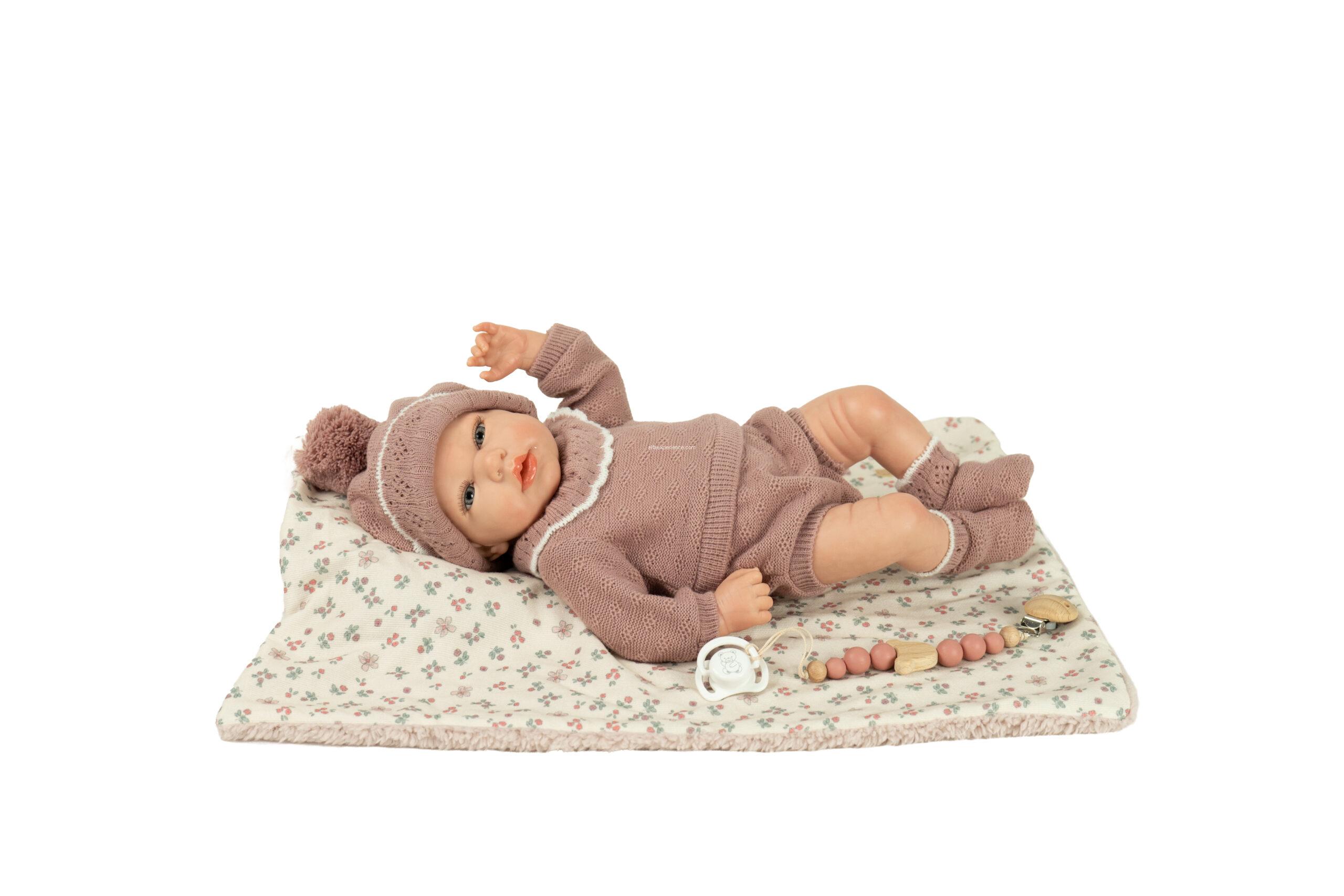98227 REBORN ARIAS 40 CM GRETA ROSA C/MANTA - Imagen 2
