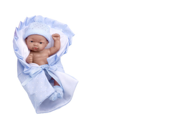 2571 R/N NIÑO CON NANA AZUL 25 CM C/IND