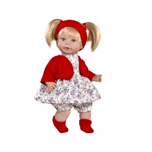 3818 ANGELA NIÑA LANA ROJA 38 CM C/VOZ C/IND
