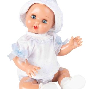 JB05047 Juanín Bebé Conjunto Blanco y Lunares Celestes