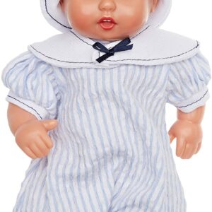 MJB25059 Mini conjunto Pelele Celeste Rayas