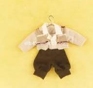 MJB25026 Mini conjunto pantalon verde/chaqueta rayas