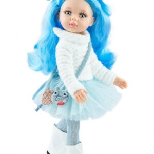 04527 Nieves Con Conjunto Blanco y Azul 32 cm