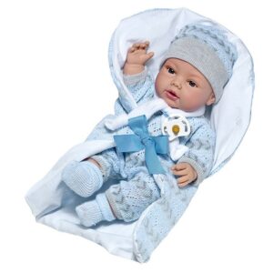 3370 BEBE CARLA CON NANA AZUL 33 CM C/VOZ