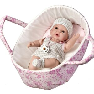 3400 CARLA BEBÉ GORDITA NIÑA GRIS CAPAZO 33 CMS C/VOZ (ENTREGA EN BOLSA)