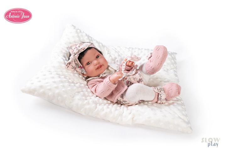 50036 Recién Nacida Pipa con pendientes y cojín algodón