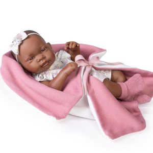 50288 Recién Nacida Mulata Parejita con mantita (cuerpo de vinilo)