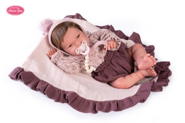 80217 Sweet Reborn Lea con Mantita morada