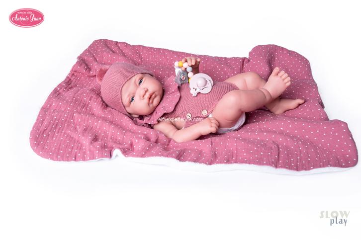 80220 Sweet Reborn Lua Mantita con Cuerpo de Vinilo sexuado 42cm