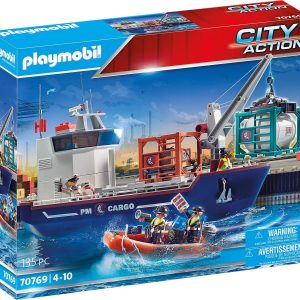 70769 Gran Portacontenedor con Barco Aduanero