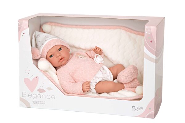 60754 ELEGANCE ANDIE 40CM ROSA C/MANTA, MECANISMO Y ABRO Y CIERRO LOS OJOS - Imagen 7