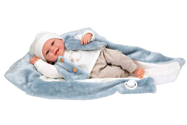 60810 ELEGANCE 40 CM COLIN AZUL C/MANTA (MUÑECO DE PESO)