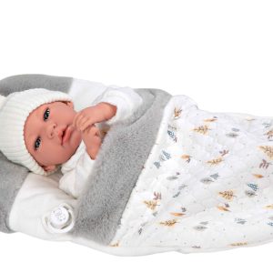 60822 ELEGANCE 40 CM ANDIE GRIS C/SAQUITO (MUÑECO DE PESO)