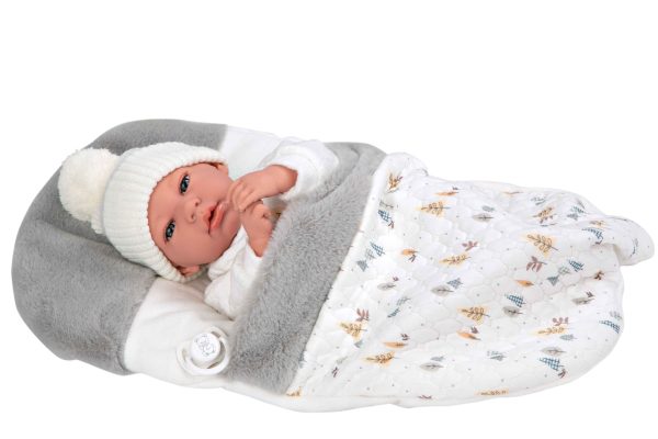 60822 ELEGANCE 40 CM ANDIE GRIS C/SAQUITO (MUÑECO DE PESO)