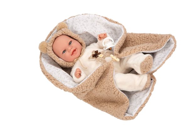 60828 ELEGANCE 35 CM BABYTO MARRON C/MANTA (MUÑECO DE PESO)