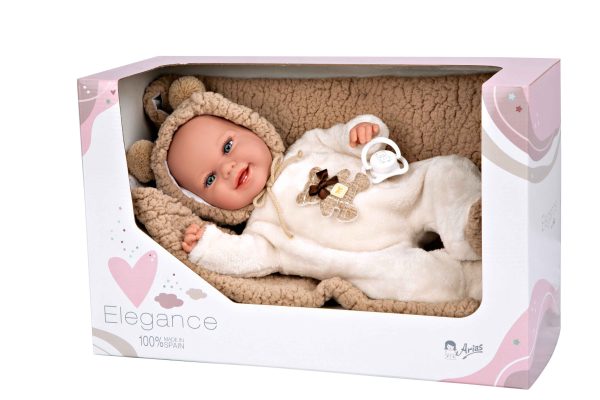 60828 ELEGANCE 35 CM BABYTO MARRON C/MANTA (MUÑECO DE PESO) - Imagen 4