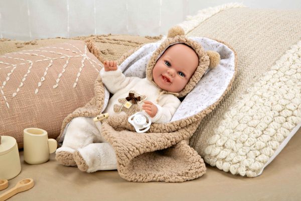 60828 ELEGANCE 35 CM BABYTO MARRON C/MANTA (MUÑECO DE PESO) - Imagen 5