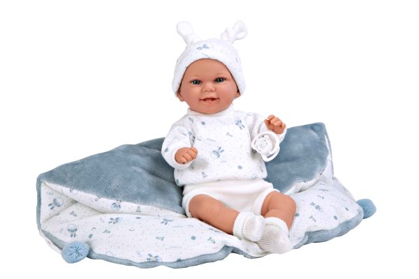 60830 ELEGANCE 35 CM BABYTO AZUL C/MANTA (MUÑECO DE PESO) - Imagen 2