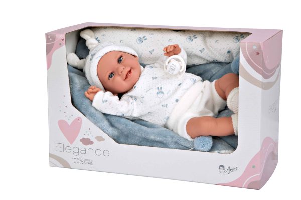 60830 ELEGANCE 35 CM BABYTO AZUL C/MANTA (MUÑECO DE PESO) - Imagen 4