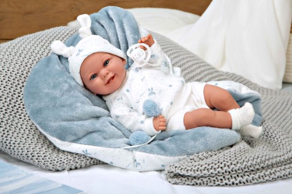 60830 ELEGANCE 35 CM BABYTO AZUL C/MANTA (MUÑECO DE PESO) - Imagen 5