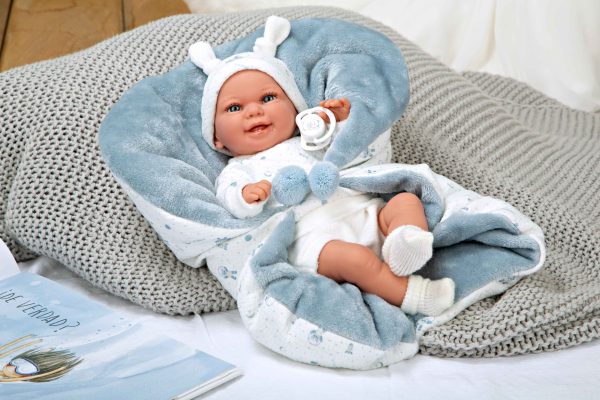 60830 ELEGANCE 35 CM BABYTO AZUL C/MANTA (MUÑECO DE PESO) - Imagen 6