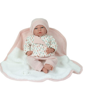 60970 ELEGANCE 40 CM ANDIE ROSA C/MANTA (MUÑECO DE PESO)