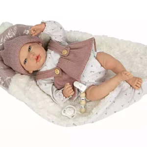 98160 REBORN ARIAS 40 CM SANDRA ROSA C/MANTA