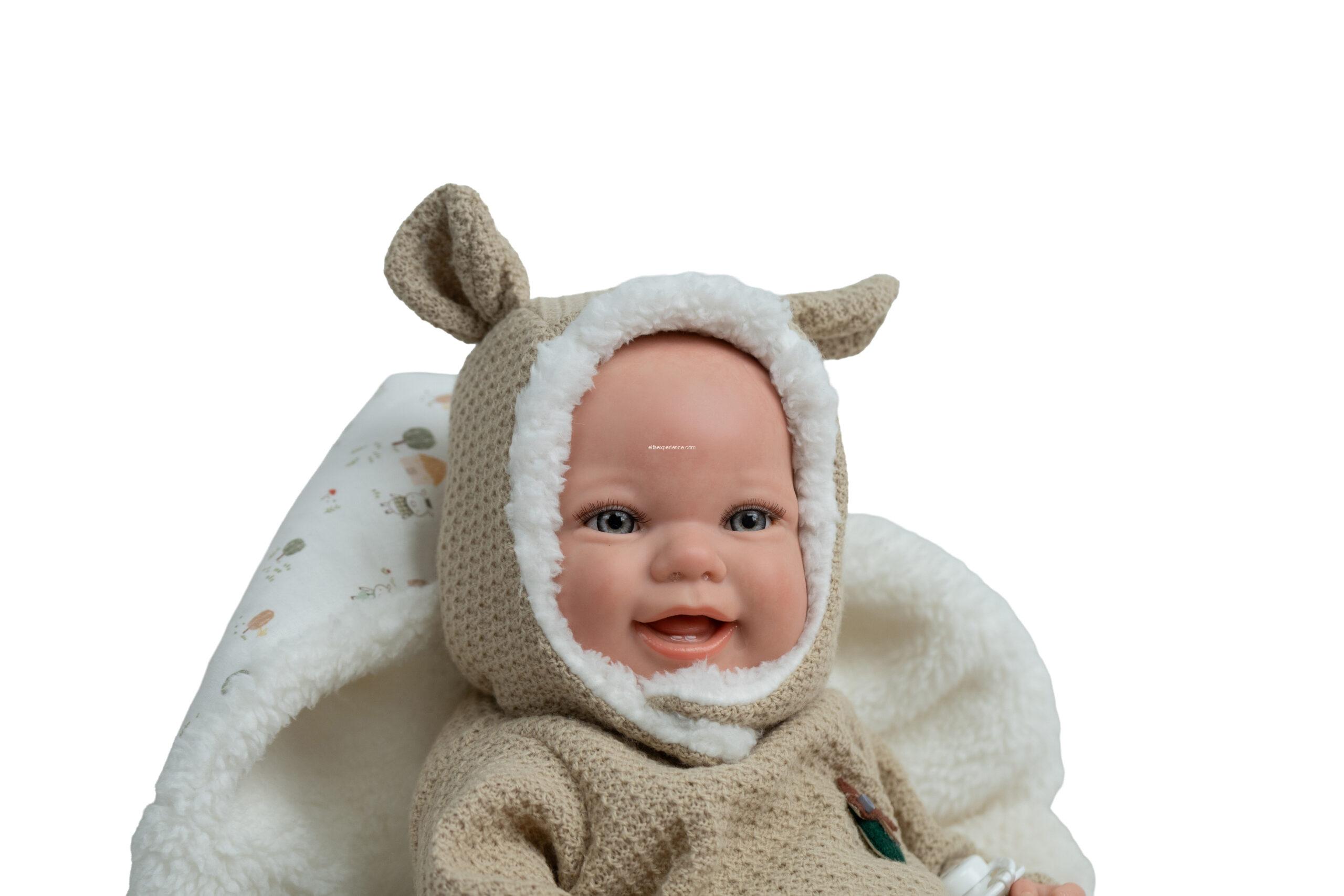 98222 REBORN ARIAS 45 CM CANDELA BEIGE C/SACO DE DORMIR - Imagen 4