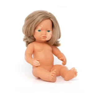 31228 MUÑECA CAUCÁSICA RUBIA OSCURO CON VITILIGO 38CM