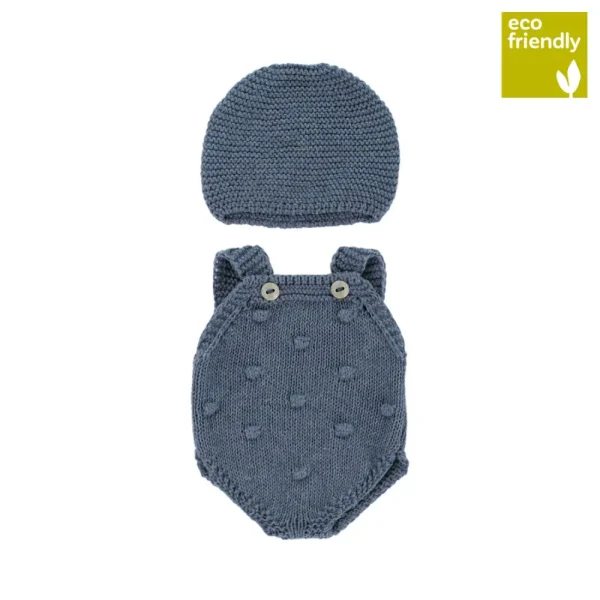31655 CONJUNTO PELELE Y CAPOTA DE PUNTO PARA MUÑECO DE 32CM