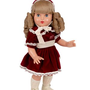 MP60015R Mariquita Pérez Rubia con Vestido Burdeos Terciopelo