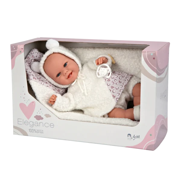 60831 ELEGANCE 35 CM BABYTO BLANCO C/MANTA (MUÑECO DE PESO) - Imagen 2