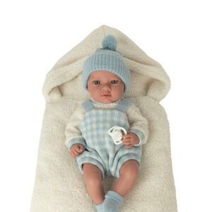60987 ELEGANCE 38 CM ARIA AZUL C/MANTA (MUÑECO DE PESO) (Cuerpo vinyl, sexo niño)